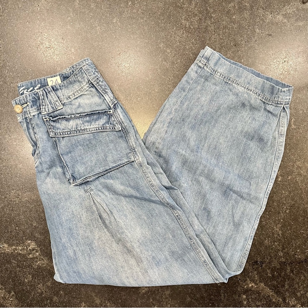 *NEW (Online Order)* FREE PEOPLE Birch Denim Coastal Blue Barrel Fit — 24 - Picture 10 of 10